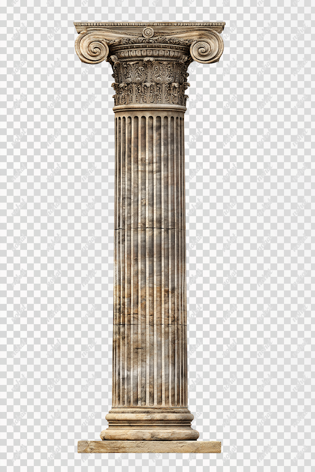 PNG Ancient Greek Column on White Background