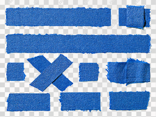 PNG Blue Painter's Masking Tape Flat Lay