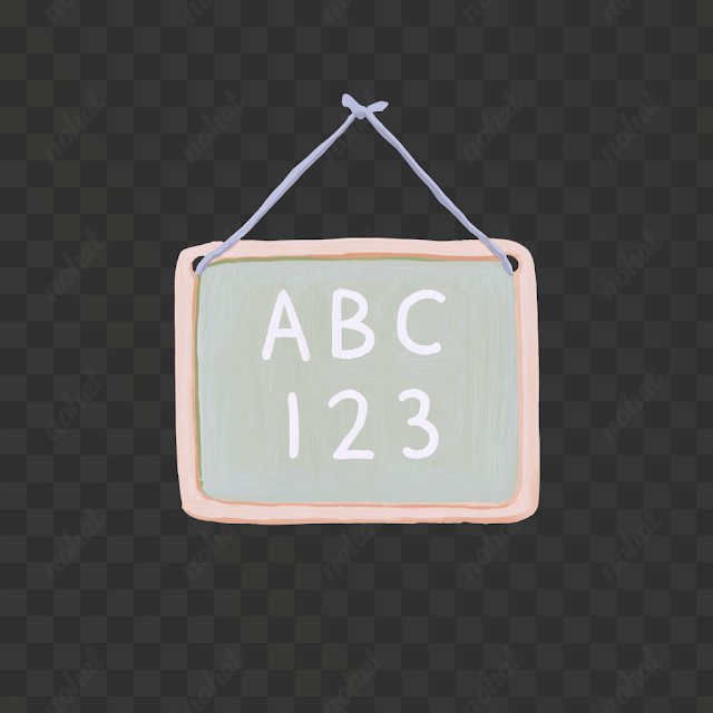 PNG Charming Hand-Painted ABC 123 Chalkboard
