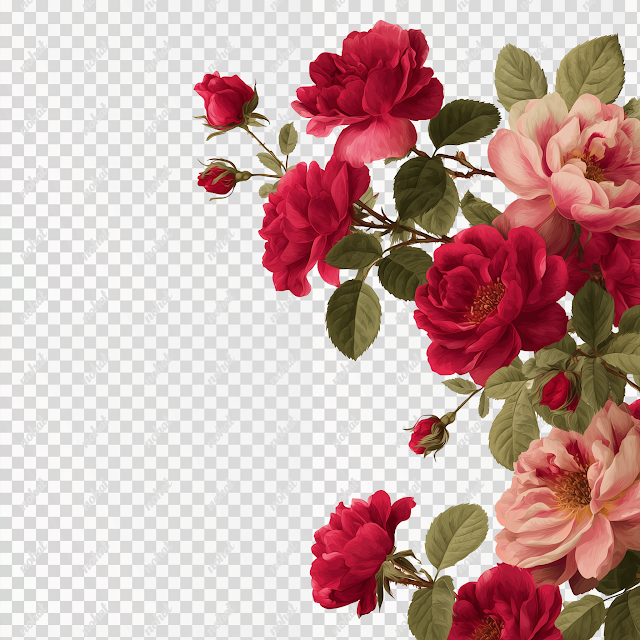 PNG Delicate Rose Border for Signage