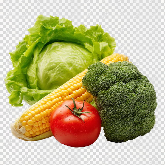 PNG Fresh Vegetables Assortment on White Background