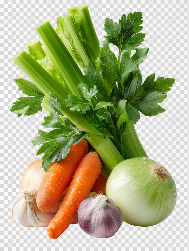 PNG Fresh Vegetables Bundle on White Background
