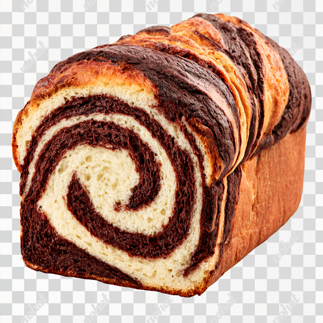 PNG Freshly Baked Chocolate Marble Swirl Loaf Bread