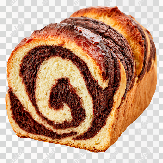 PNG Freshly Baked Chocolate Marble Swirl Loaf Bread