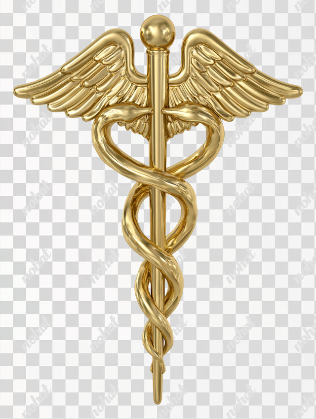 PNG Golden Medical Caduceus Emblem