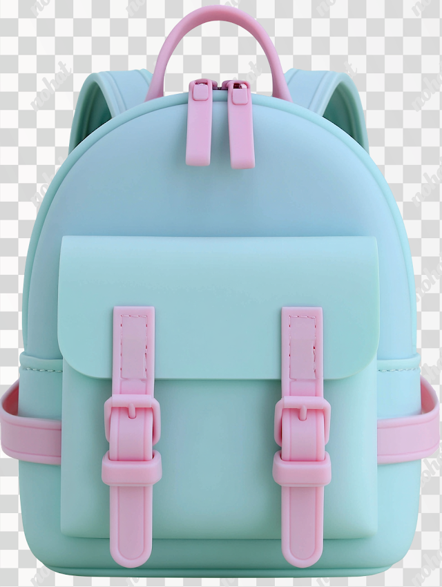 PNG Kawaii Mint Aqua Blue Rounded Backpack