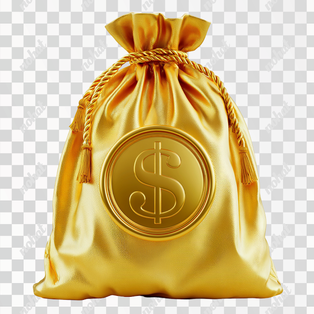 PNG Luxurious Gold Money Bag