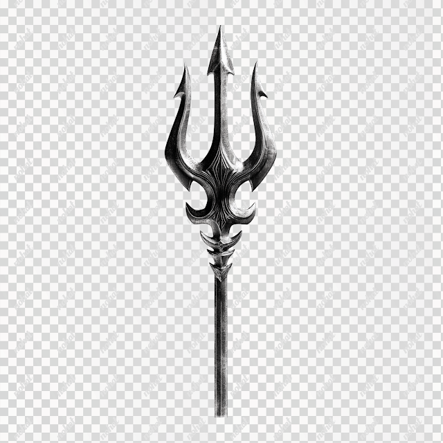 PNG Poseidon's Trident - Black and White Illustration