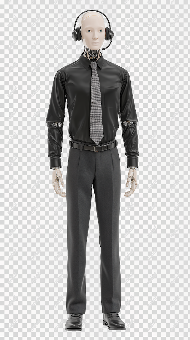 PNG Realistic Android Call Center Agent