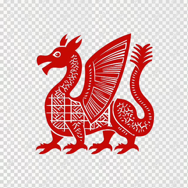PNG Red Dragon Silhouette Logo