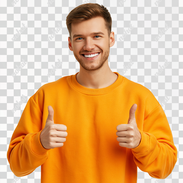 PNG Young Man Thumbs Up Smile
