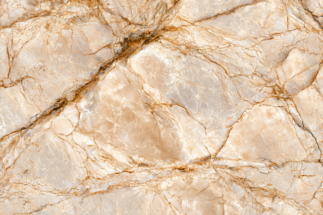 Polished Beige Breccia Marble Slab with Intricate Veining