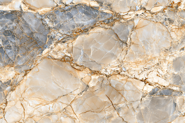Polished Beige Breccia Marble Slab with Intricate Veining