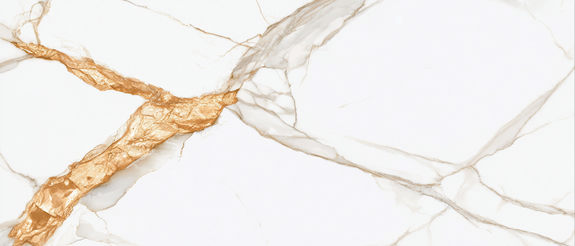 Polished Calacatta Marble Texture with Golden Veining