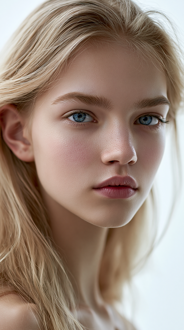 Portrait of a Young Slavic Woman with Natural Beauty
