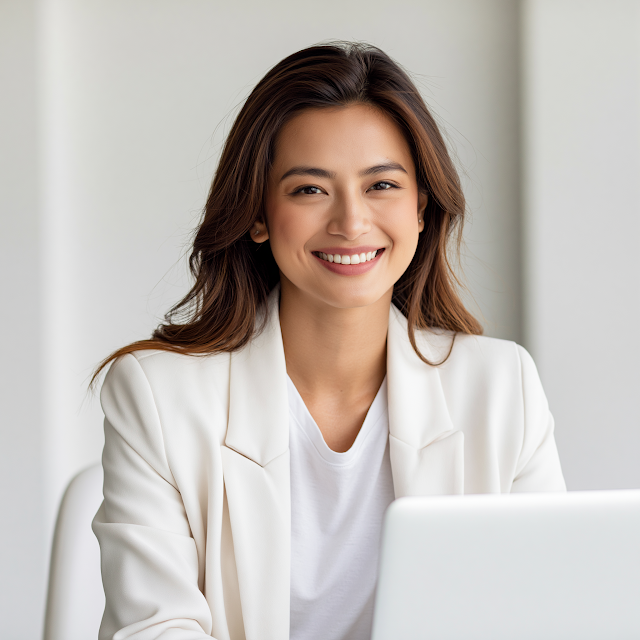 Professional Filipino Business Woman in Modern Office Setting