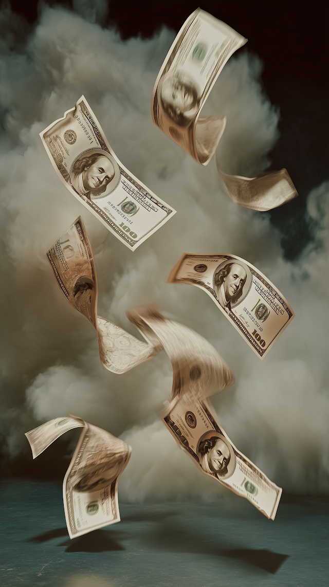Realistic Money Falling from the Sky