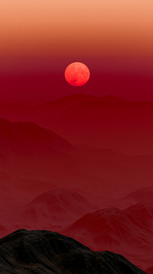 Red Atmosphere of Mars at Dusk