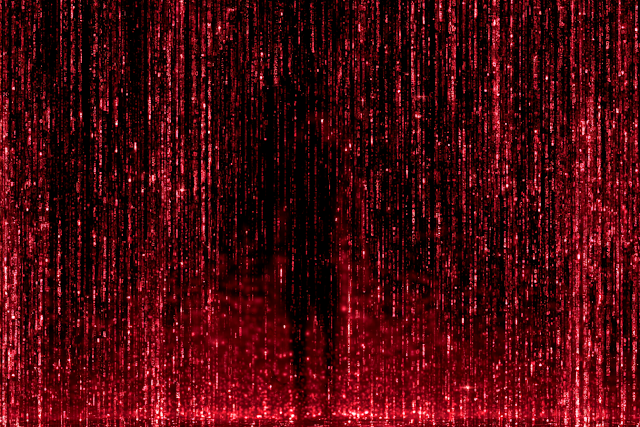 Red Code Rain: Cyberpunk Digital Rain Background