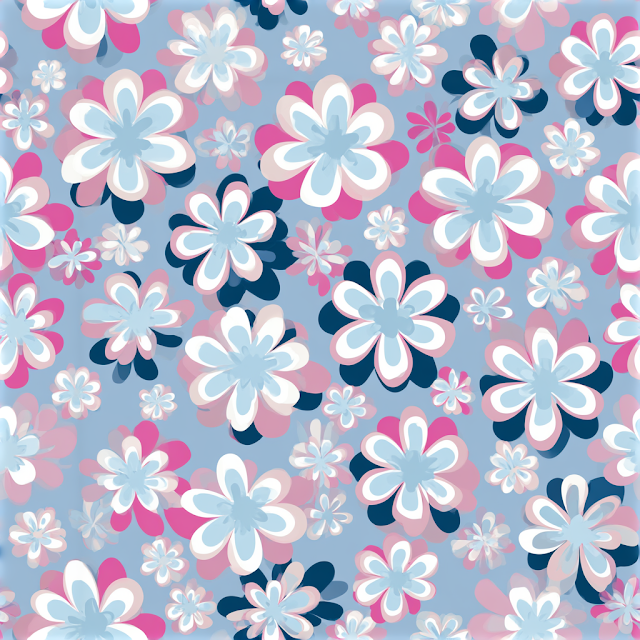 Retro Floral Pattern with Vibrant Daisies