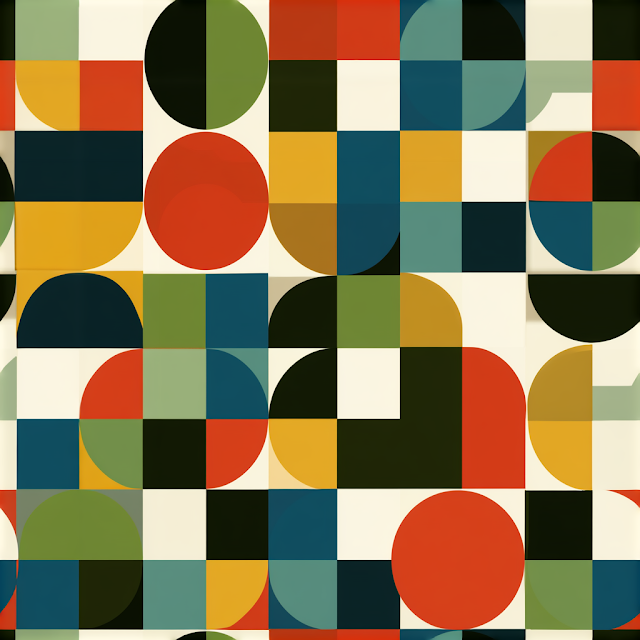 Retro Geometric Print Pattern