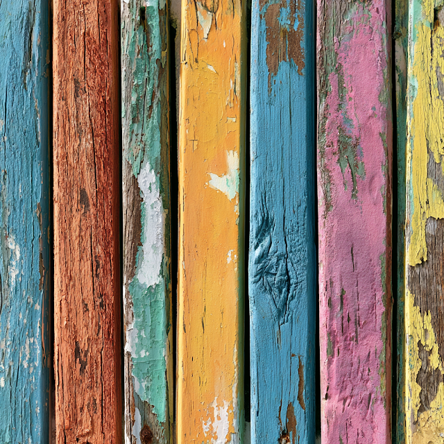 Rustic Colorful Weathered Wood Planks