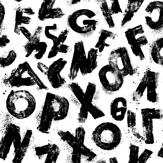 Scattered Grunge Alphabet Pattern
