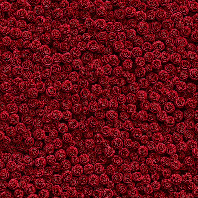 Seamless Bed of Deep Red Roses