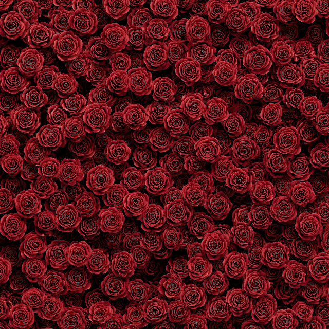 Seamless Bed of Tightly Packed Red Roses