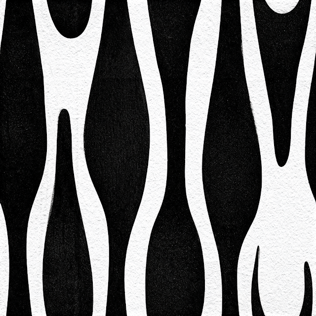 Seamless Black and White Dripping Organic Pattern