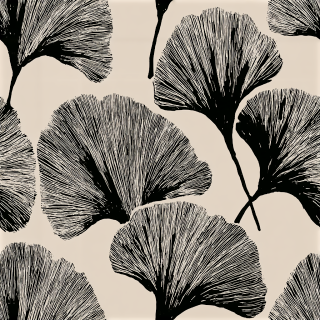Seamless Botanical Ginkgo Biloba Leaf Pattern