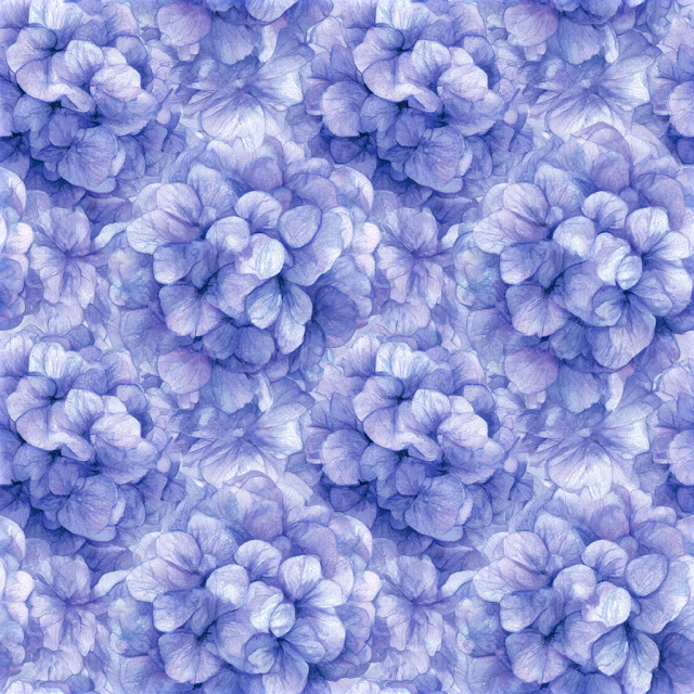 Seamless Floral Pattern of Hydrangea Clusters