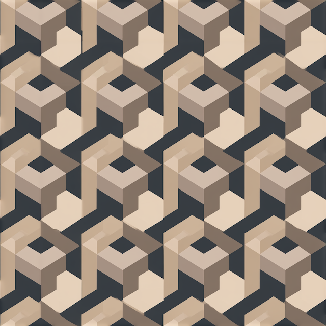 Seamless Geometric Pattern with Hexagons and Triangles