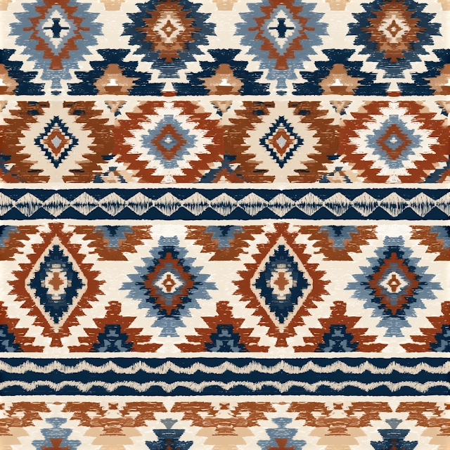 Seamless Geometric Tribal Pattern in Earthy Tones