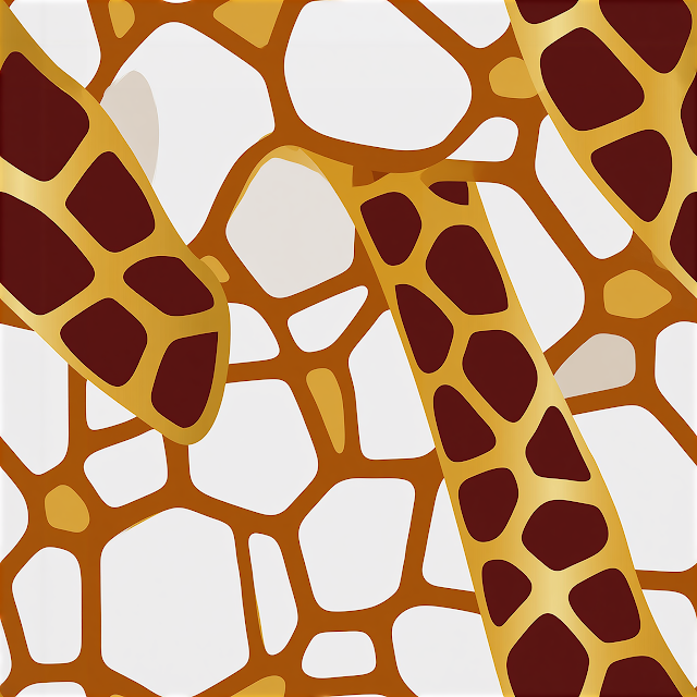 Seamless Giraffe Pattern with Floral Accents