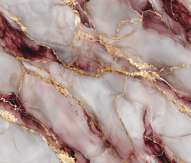 Seamless Luxury Marble Texture with Cardinal and Gold Accents