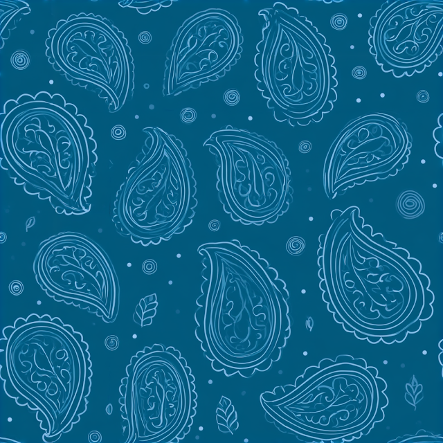 Seamless Teal-Blue Paisley Pattern