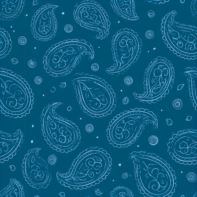Seamless Teal-Blue Paisley Pattern