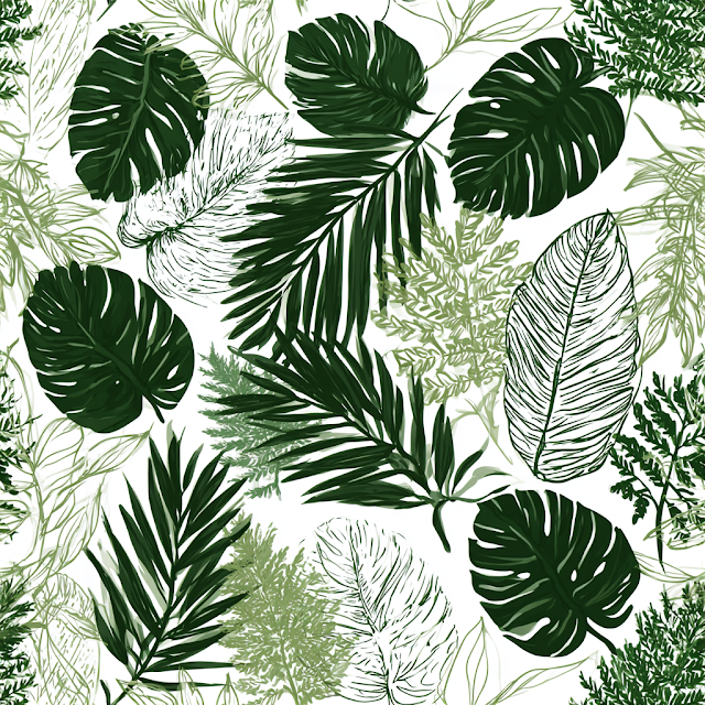 Seamless Tropical Botanical Pattern