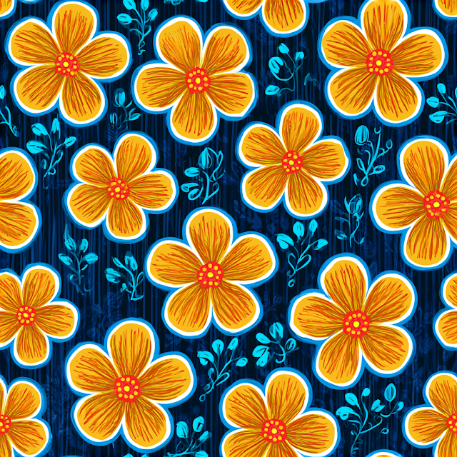 Seamless Tropical Floral Pattern