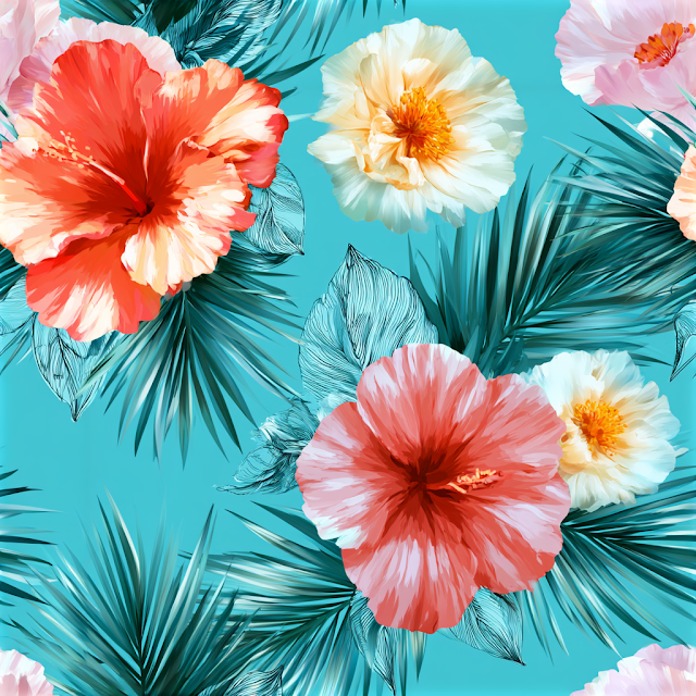 Seamless Tropical Floral Pattern