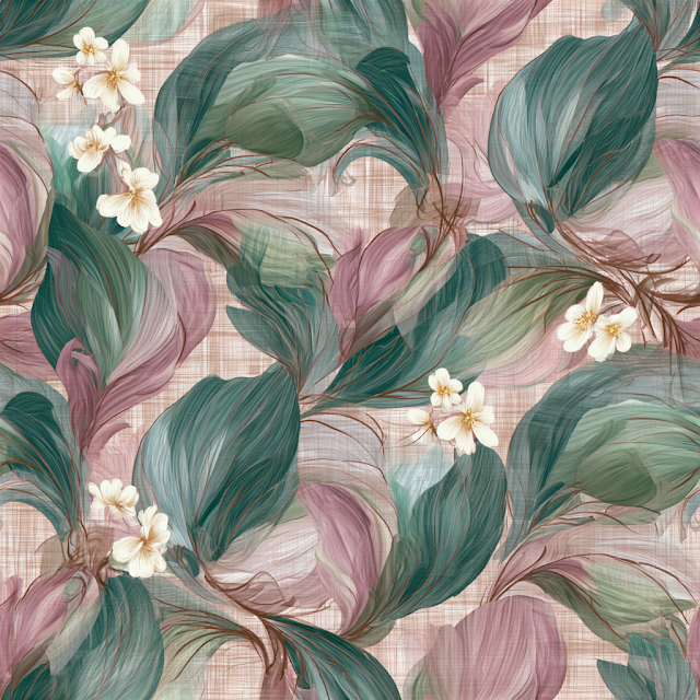 Seamless Vintage Botanical Pattern in Art Nouveau Style