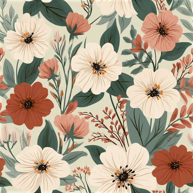 Seamless Vintage Floral Pattern Design