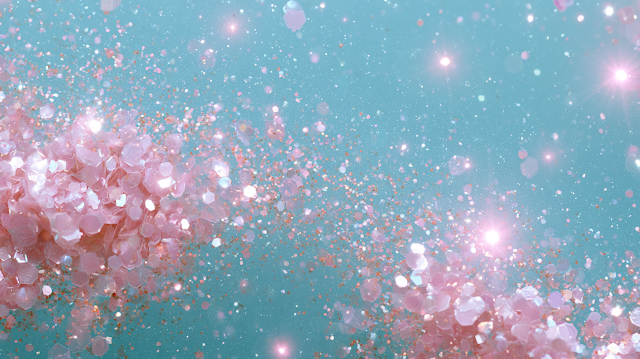 Serene Blue Surface with Glitter Particles