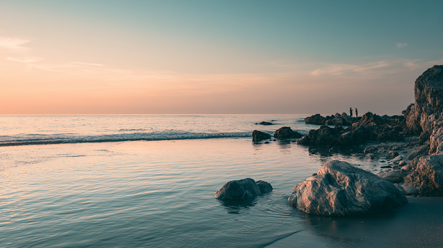 Serene Coastal Sunset