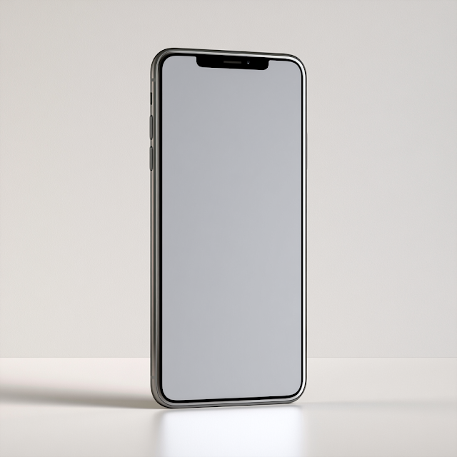 Sleek Smartphone on White Surface