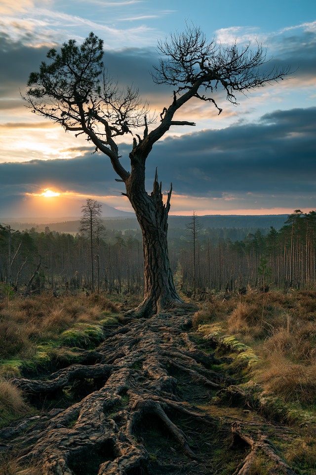 Solitary Tree at Sunset