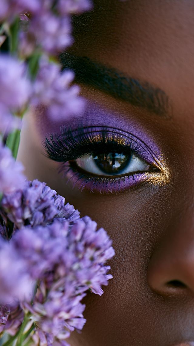 Stunning Portrait of an African Woman with Purple Makeup
