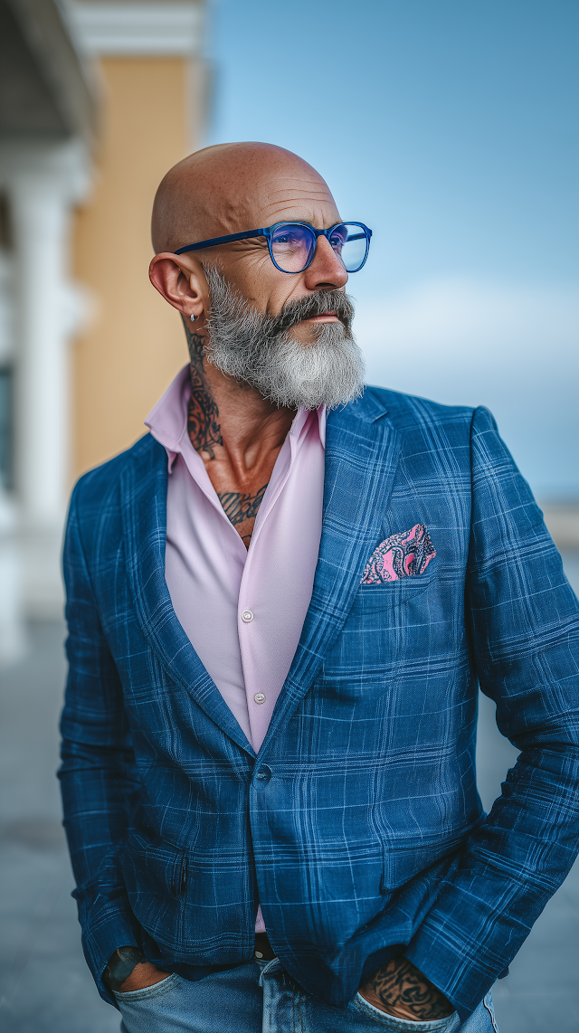 Stylish Mature Man in Casual Professional Attire