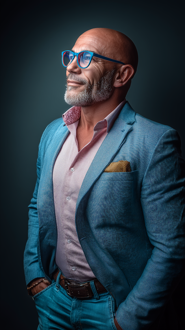 Stylish Mature Man in Smart Casual Attire
